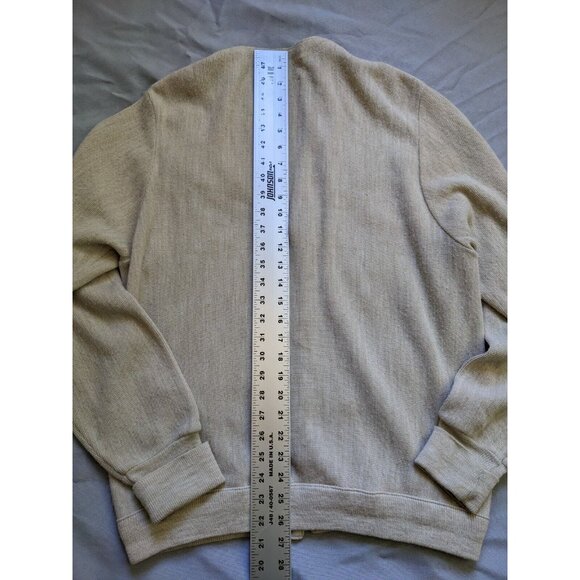 Vintage Izod Sweater Beige Cardigan Button Up 80s Mens Size M - Picture 7 of 9
